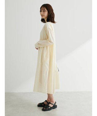 Green Parks ボリュームギャザーシャツワンピース Ecru