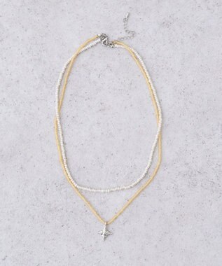 earth music&ecology ビーズ２連ネックレス