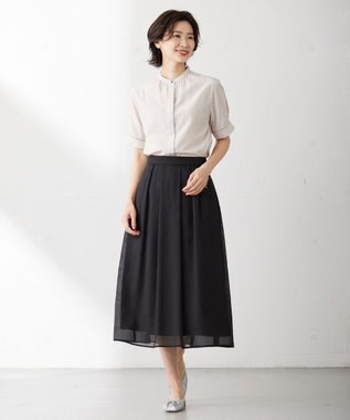 J.PRESS LADIES S 【WEB限定カラーあり・洗える】 ブライトスパンボイル スカート ブラック系