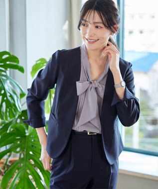 Tiaclasse 【新色追加・洗える】リボンタイブラウス グレー