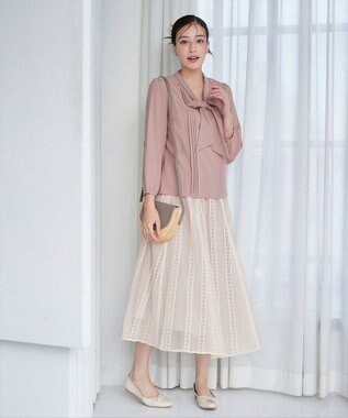 Tiaclasse 【新色追加・洗える】リボンタイブラウス ピンク