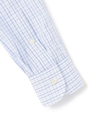 J.PRESS MEN 【PREMIUM PLEATS / 形態安定】タッタソールチェック ドレスシャツ / B.D. サックスブルー系3