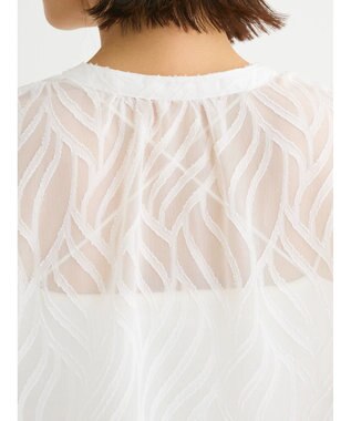 Green Parks ２ＷＡＹ　リーフジャガードシアーシャツ Off White