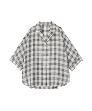 Green Parks 開襟シアーシャツジャケット Check