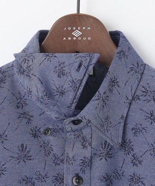 JOSEPH ABBOUD 【吸水速乾】シャンブレープリントジャージシャツ ネイビー系7