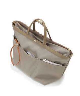 TOPKAPI 【Breath TOPKAPI】NORM ノーム リサイクル ポリエステル シュリンクレザー コンビ A4 トート バッグ グレージュ