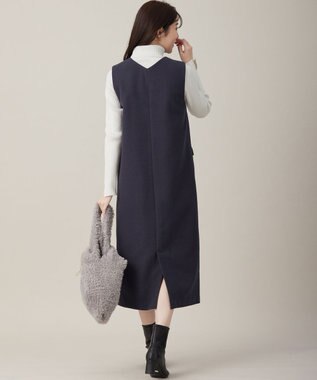 ANY SIS 【2SET】ニードルジャンパースカート × ラメリブタートルニット セット スレート×オフ