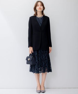 23区 【APPLAUDIR】クリアジョーゼット ジャケット ブラック系