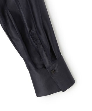 BEIGE， HAUYNITE / シアーストライプバンドカラーブラウス Navy