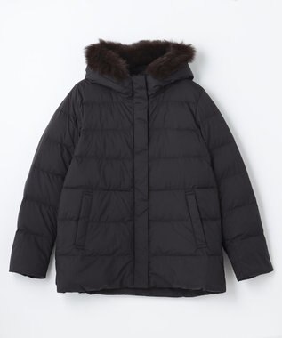 ANY 【洗える】スムースタッチ ショート丈ダウンコート ブラック系