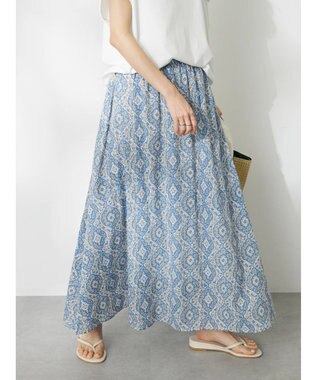 CRAFT STANDARD BOUTIQUE インド綿Ａラインスカート Blue