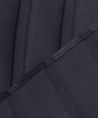 BEIGE， HAUYNITE / シアーストライプバンドカラーブラウス Navy