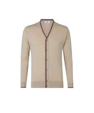 DAKS John Smedley for DAKS ハウスストライプカーディガン アーモンド