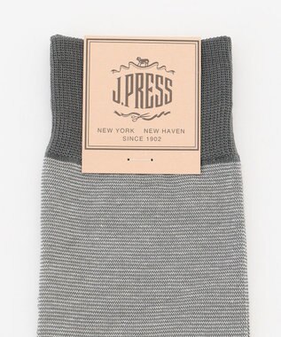 J.PRESS MEN 【定番】ハイゲージボーダーソックス ライトグレー系