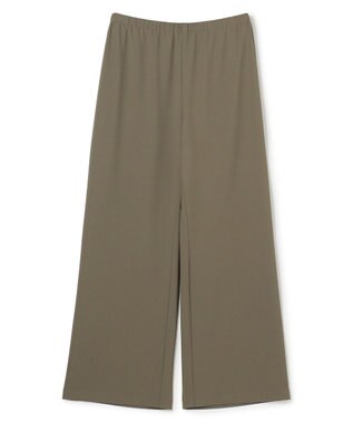 UNFILO L 【ウエストゴム】ライトジョーゼット イージーワイドパンツ カーキ