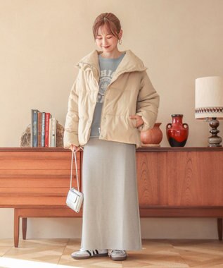 AMERICAN HOLIC リサイクル軽ポカ撥水加工スタンドショートコート Light Beige