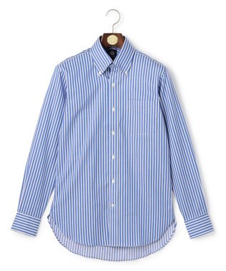 J.PRESS MEN 【PREMIUM PLEATS / 形態安定】スーピマコットンパナマストライプ シャツ / B.D. ネイビー系1