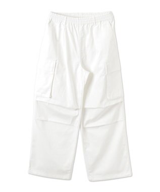 WEGO 【ウエストゴム】イージーワイドカーゴパンツ ホワイト