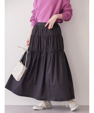 AMERICAN HOLIC ティアードギャザースカート Black