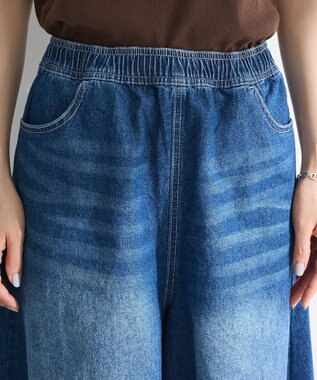 Green Parks ・ＤＯＵＢＬＥ　ＦＬＡＧＳ　ワイドデニムハーフパンツ Indigo