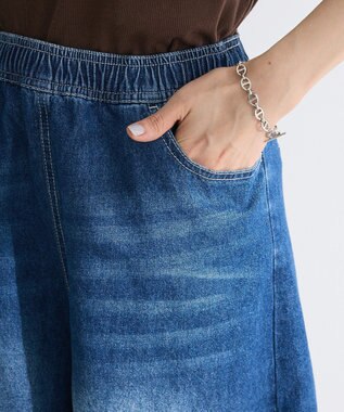 Green Parks ・ＤＯＵＢＬＥ　ＦＬＡＧＳ　ワイドデニムハーフパンツ Indigo