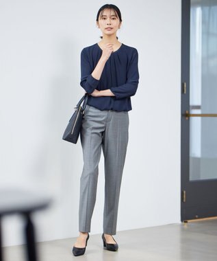 23区 S 【セットアップ対応】ファインネスウール テーパード パンツ グレー系1