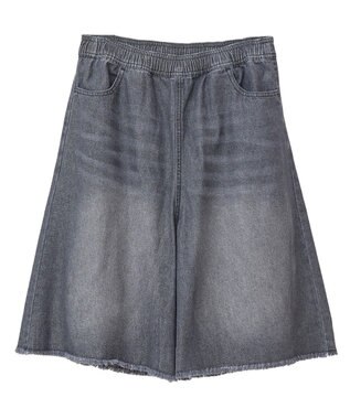 Green Parks ・ＤＯＵＢＬＥ　ＦＬＡＧＳ　ワイドデニムハーフパンツ Black