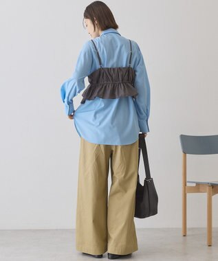 AMERICAN HOLIC 【2点セット・イージーケア】ビスチェ＋シャツ Sax