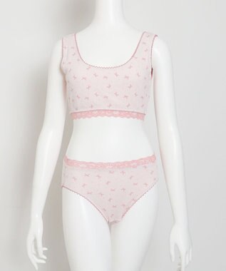 WEGO 【ハーフトップ＆ショーツセット】Liliane　Ciel　リボンドット ピンク