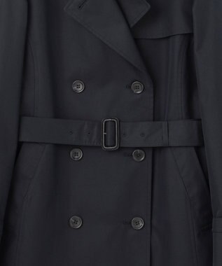 23区 コットンポリエステルギャバジン ショート トレンチコート ネイビー系