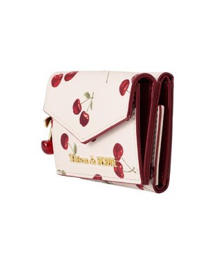 Maison de FLEUR リーフ付きチェリープチウォレット Red
