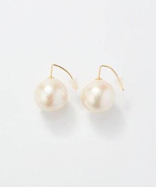 Phoebe 〈シリーズ累計販売5000点突破！〉≪TV番組着用商品≫ビッグパールフックピアス　ホワイト ゴールド