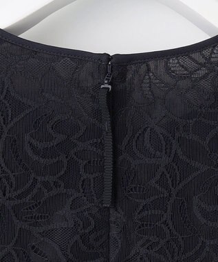 自由区 【セットアップ対応・洗える】ラッセルレース ブラウス ネイビー系