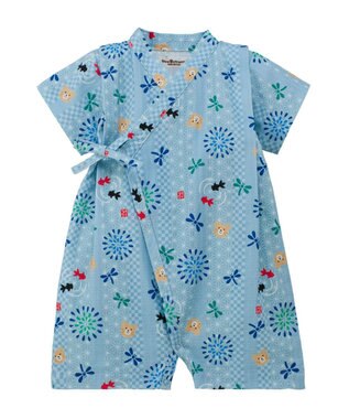 MIKI HOUSE HOT BISCUITS 【60-80cm】総柄 甚平オール