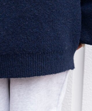 WEGO フラッフィー2WAYグラフィックワンショルBIGニット ネイビー