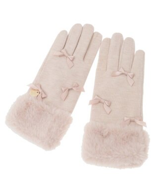 Maison de FLEUR プチリボンファーグローブ Light Pink