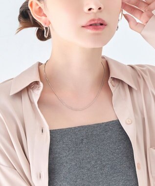 Phoebe 【金属アレルギー対応】リンキーデザインチェーンネックレス　シルバー　ニッケルフリー シルバー