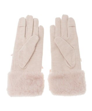 Maison de FLEUR プチリボンファーグローブ Light Pink