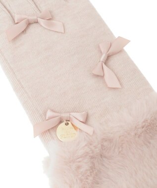 Maison de FLEUR プチリボンファーグローブ Light Pink