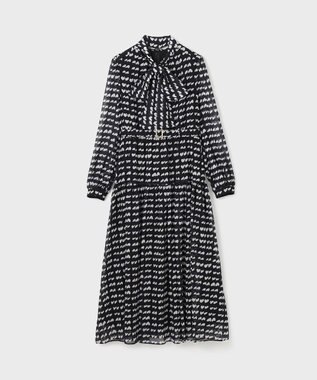 GRACE CONTINENTAL ハートキカプリントワンピース ブラック