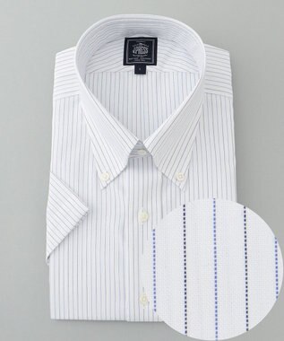 J.PRESS MEN 【EXTRA COMFORT / 形態安定・ストレッチ・抗菌防臭・速乾】ピンオックス オルタネートストライプ 半袖シャツ/B.D.