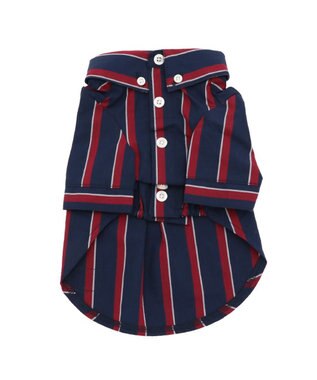 PET PARADISE J.PRESS レジメンタル シャツ 小型犬 ネイビー×レッド