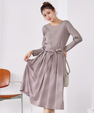 【洗える】タフタスカートドッキングワンピース