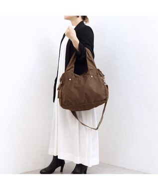 UNBILLION カシュカシュ cachecache / ナイロンタウン2wayボストンバッグ ブラウン