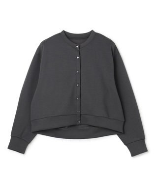 UNFILO L 【野呂佳代さん着用】BEAUTY FORM JERSEY スナップカーディガン チャコール