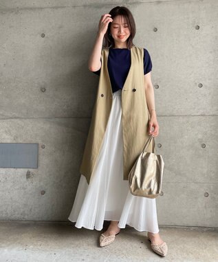 UNFILO 【イージーケア】コットンシフォンスカート ホワイト系