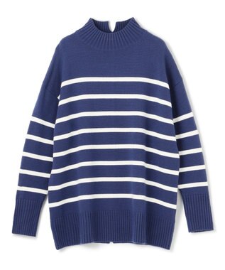 UNFILO ハイネックチュニック ネイビー×オフ