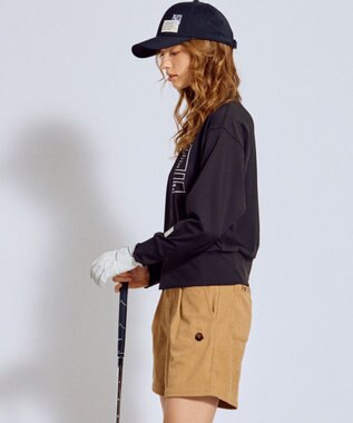 PW CIRCULUS 【吸水速乾 / UV遮蔽率99.5% UVカット / ストレッチ】【WOMEN】ドルマンスリーブモックネックT ゴルフウェア レディース ブラック系