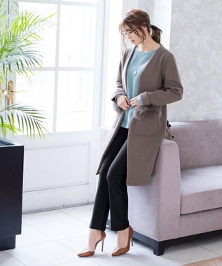 Tiaclasse 【2WAY】さらっと羽織れるFOXファーコート モカ