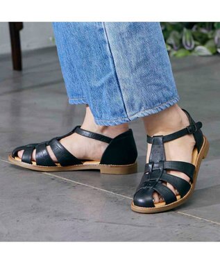 ing <ing>【WEB限定】グルカフラットサンダル ブラックカタオシ